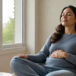 Persona sentada junto a una ventana regulando su respiración después de un ataque de ansiedad