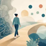 ¿Qué es la terapia cognitivo-conductual? Ilustración sobre el proceso de la terapia cognitivo-conductual y la conexión entre pensamientos, emociones y acciones